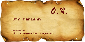 Orr Mariann névjegykártya